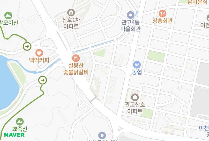 경기도 이천시 관고동 한마음 위치·실거래 시세 지도