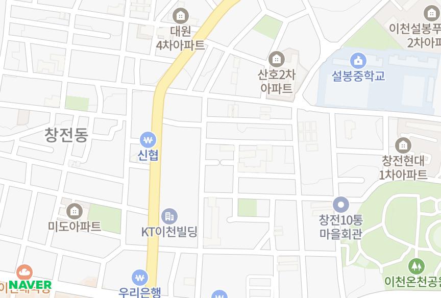 경기도 이천시 창전동 유진 위치·실거래 시세 지도