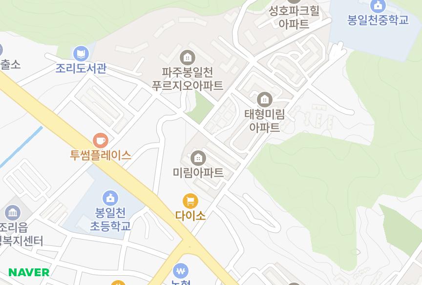경기도 파주시 조리읍 봉일천리 미림 위치·실거래 시세 지도