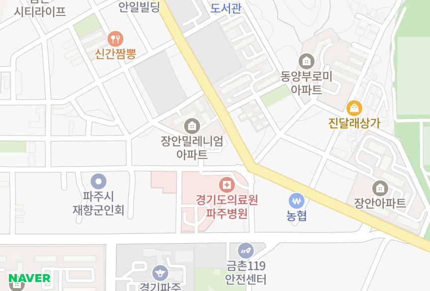 경기도 파주시 금촌동 보광그랑베르 위치·실거래 시세 지도