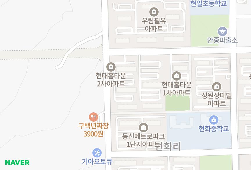경기도 평택시 안중읍 현화리 안중현대2차 위치·실거래 시세 지도