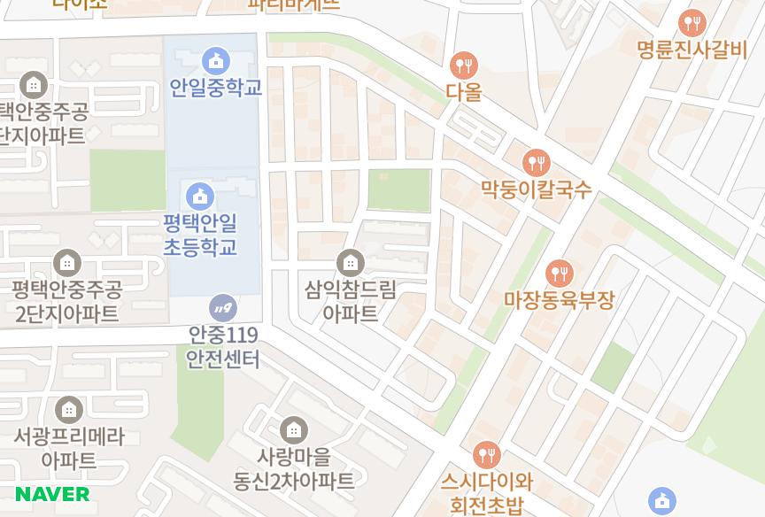 경기도 평택시 안중읍 현화리 해동마을삼익참드림 위치·실거래 시세 지도