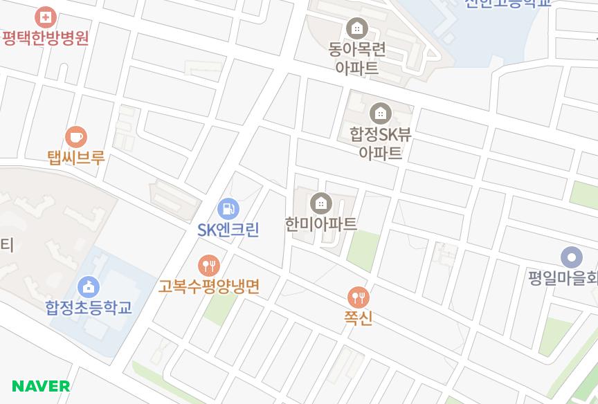 경기도 평택시 합정동 대옥한미9차 위치·실거래 시세 지도