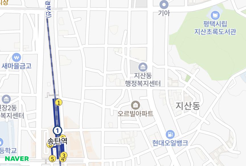 경기도 평택시 지산동 대준블루인102동 위치·실거래 시세 지도