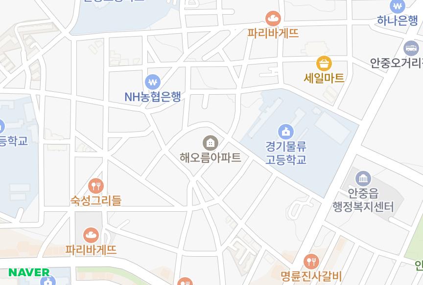 경기도 평택시 안중읍 안중리 해오름 위치·실거래 시세 지도