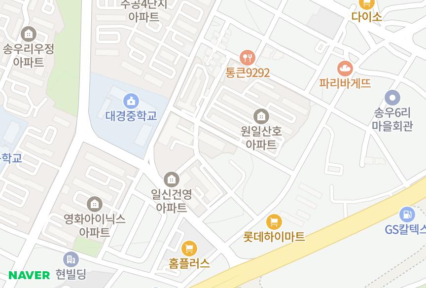 경기도 포천시 소흘읍 송우리 원일산호5차 위치·실거래 시세 지도