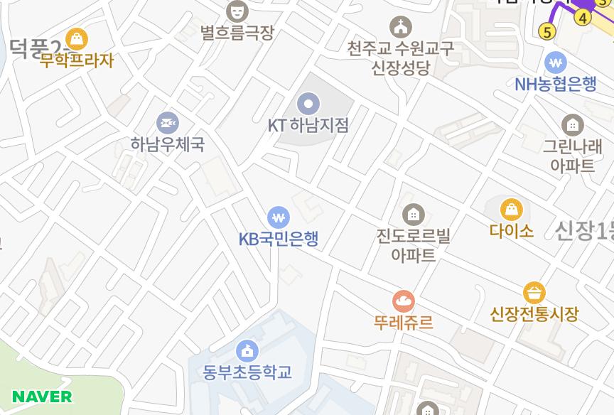 경기도 하남시 덕풍동 정목e-미지 위치·실거래 시세 지도