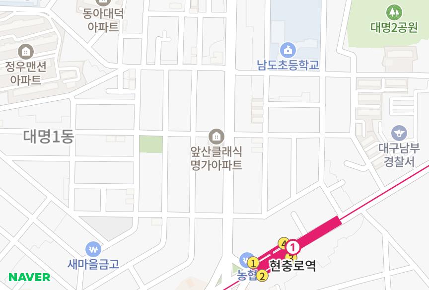 대구광역시 남구 대명동 앞산클래식명가 위치·실거래 시세 지도