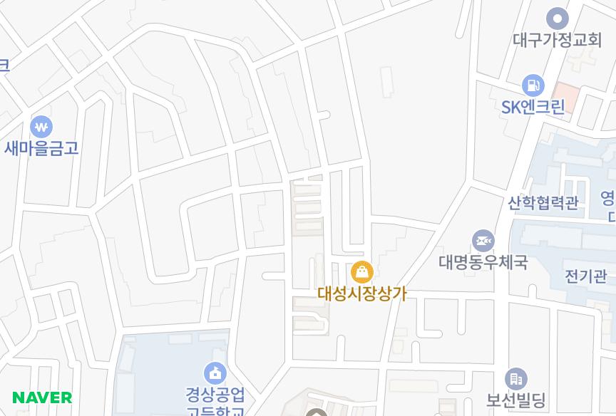 대구광역시 남구 대명동 경북 위치·실거래 시세 지도