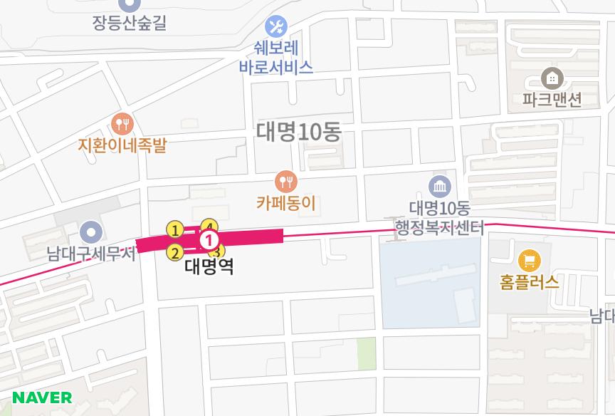대구광역시 남구 대명동 드림팰리스 위치·실거래 시세 지도