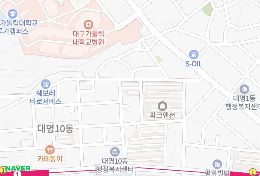 대구광역시 남구 대명동 세신 위치·실거래 시세 지도