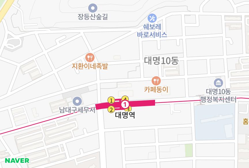 대구광역시 남구 대명동 나나바루아 위치·실거래 시세 지도