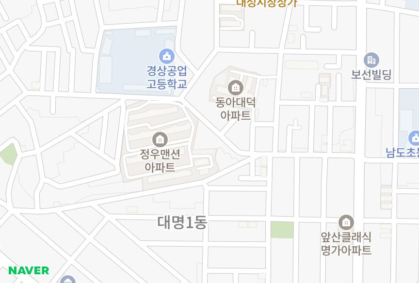 대구광역시 남구 대명동 유성맨션 위치·실거래 시세 지도