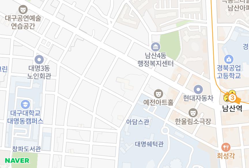 대구광역시 남구 대명동 계명맨션 위치·실거래 시세 지도