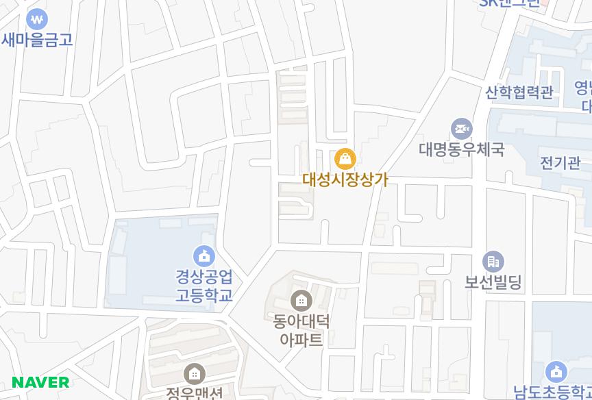 대구광역시 남구 대명동 대명 위치·실거래 시세 지도