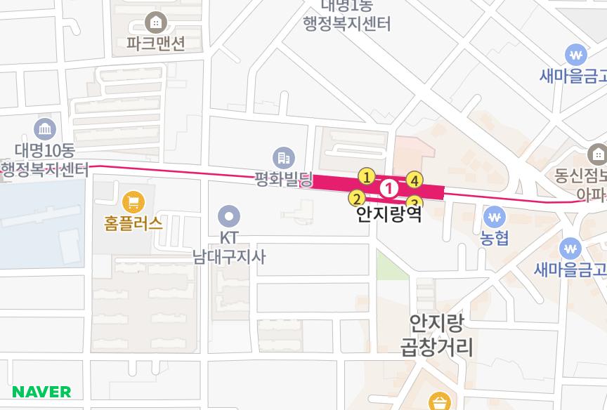 대구광역시 남구 대명동 현우팰리스 위치·실거래 시세 지도