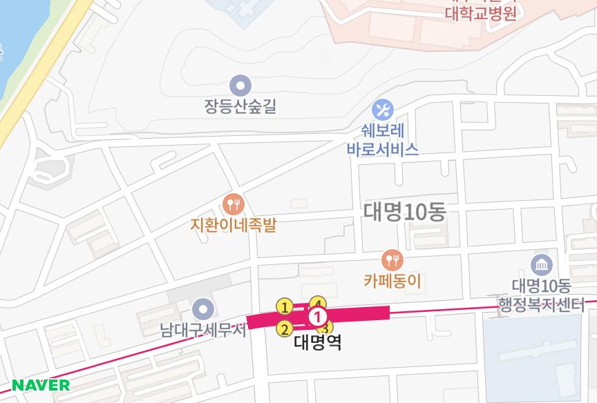 대구광역시 남구 대명동 금강리치타운 위치·실거래 시세 지도