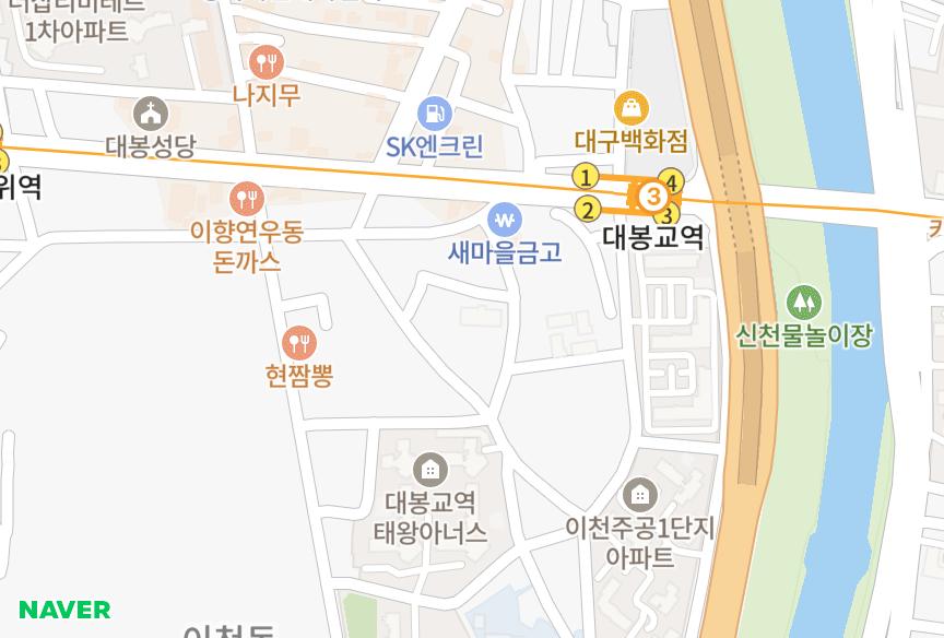 대구광역시 남구 이천동 금융프라임빌 위치·실거래 시세 지도