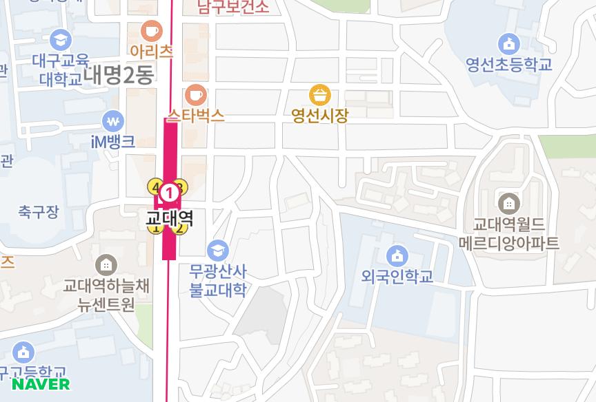 대구광역시 남구 대명동 한일빌라 위치·실거래 시세 지도