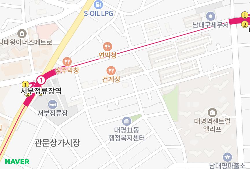 대구광역시 남구 대명동 휴앤 위치·실거래 시세 지도