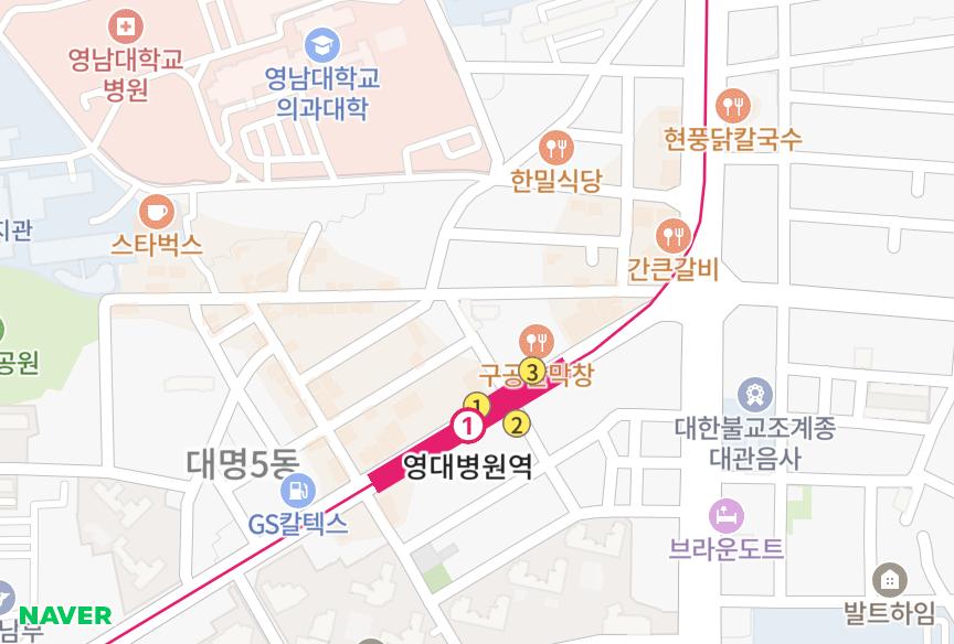 대구광역시 남구 대명동 천호 위치·실거래 시세 지도