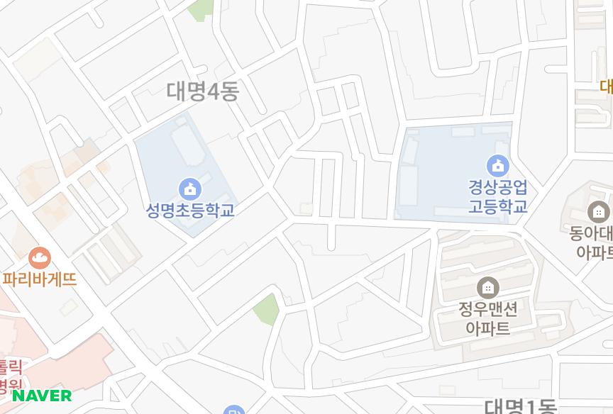 대구광역시 남구 대명동 노블캐슬 위치·실거래 시세 지도