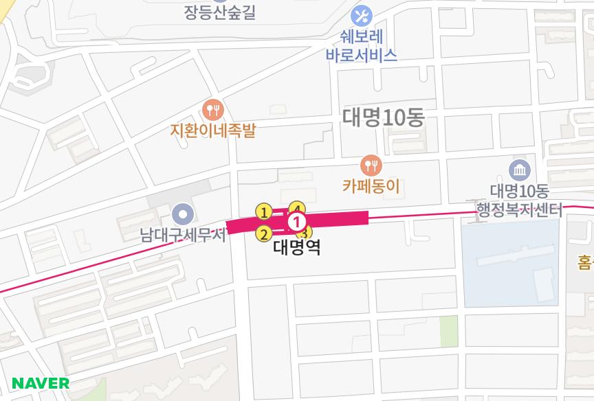 대구광역시 남구 대명동 대명메트로 위치·실거래 시세 지도