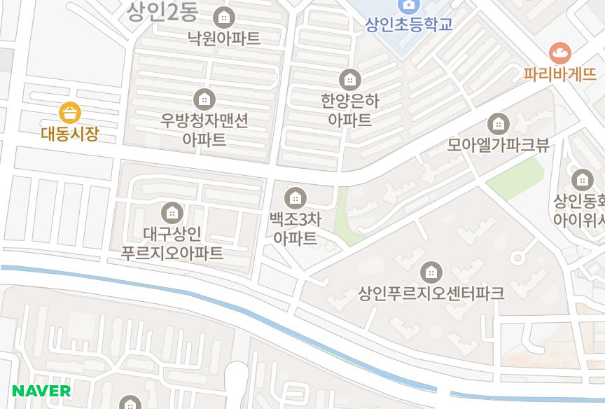 대구광역시 달서구 상인동 상인세경백조3차 위치·실거래 시세 지도