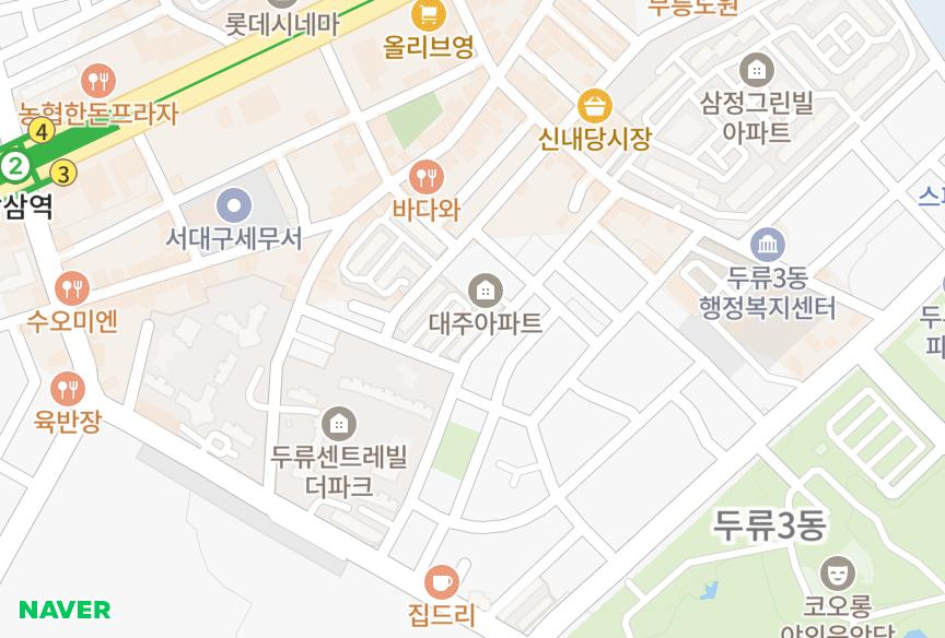 대구광역시 달서구 두류동 대림대흥대주 위치·실거래 시세 지도