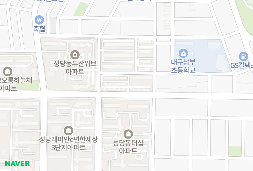 대구광역시 달서구 성당동 성남 위치·실거래 시세 지도