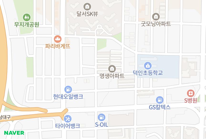 대구광역시 달서구 본리동 대아 위치·실거래 시세 지도