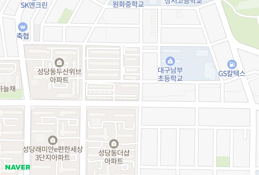 대구광역시 달서구 성당동 남도 위치·실거래 시세 지도