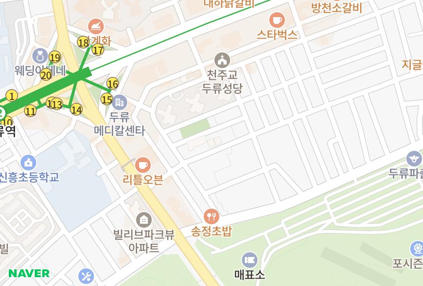 대구광역시 달서구 두류동 동흥센트럴파크 위치·실거래 시세 지도