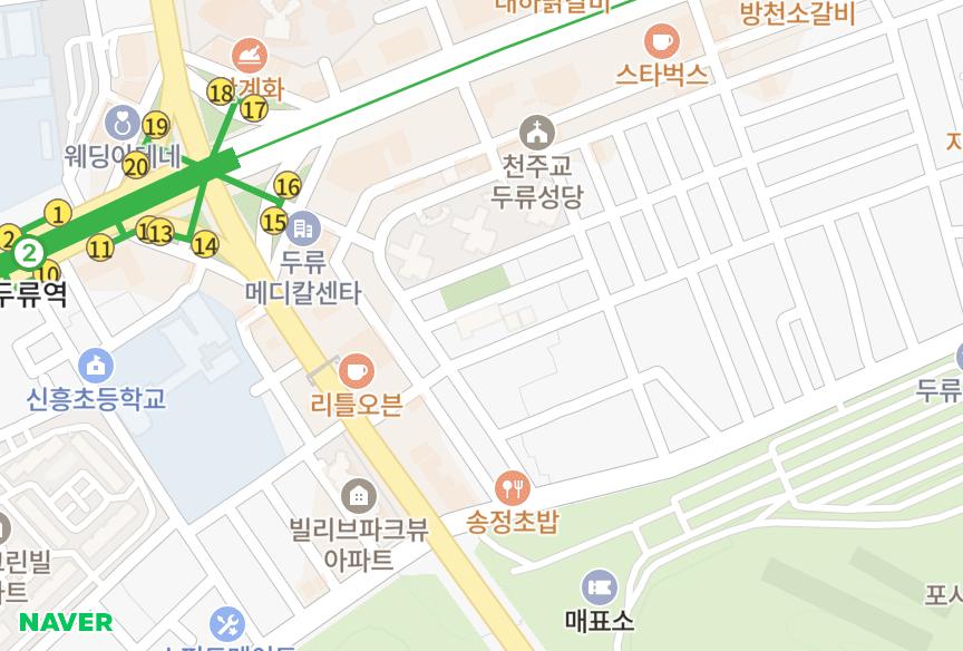 대구광역시 달서구 두류동 선빌파크타운 위치·실거래 시세 지도
