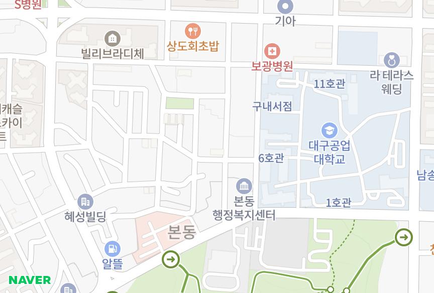 대구광역시 달서구 본동 정오드림타운 위치·실거래 시세 지도