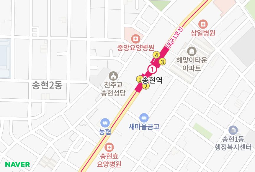 대구광역시 달서구 송현동 명가 위치·실거래 시세 지도