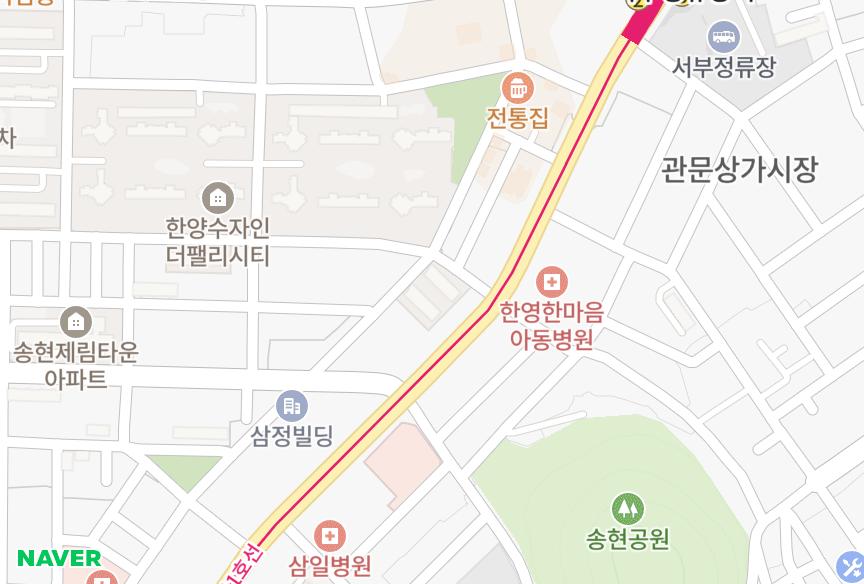 대구광역시 달서구 송현동 광명 위치·실거래 시세 지도