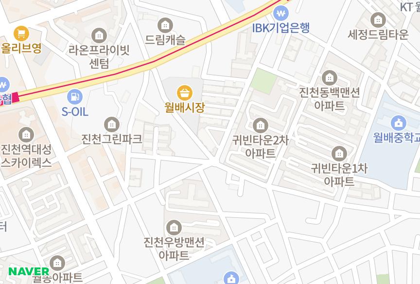 대구광역시 달서구 진천동 정덕한우리타운 위치·실거래 시세 지도