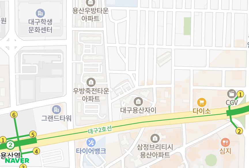 대구광역시 달서구 용산동 용산모닝빌 위치·실거래 시세 지도