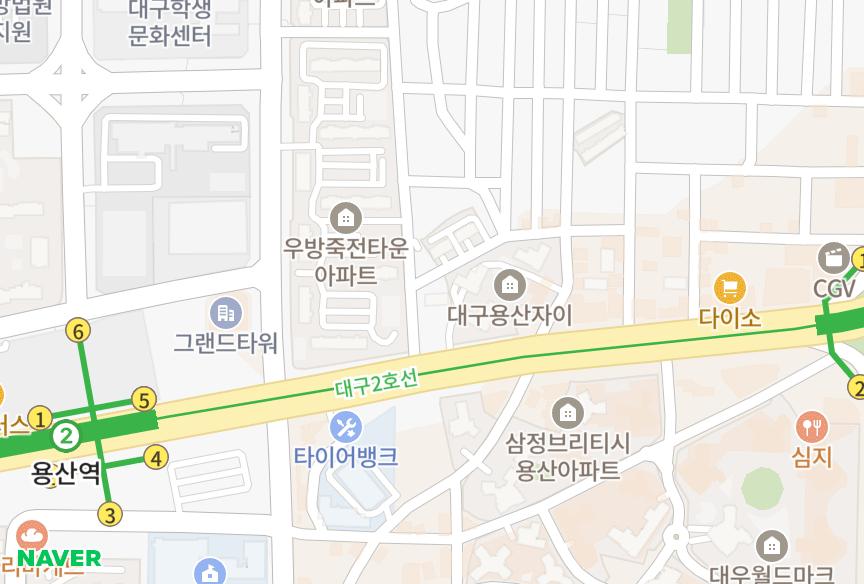 대구광역시 달서구 용산동 유성아트빌 위치·실거래 시세 지도