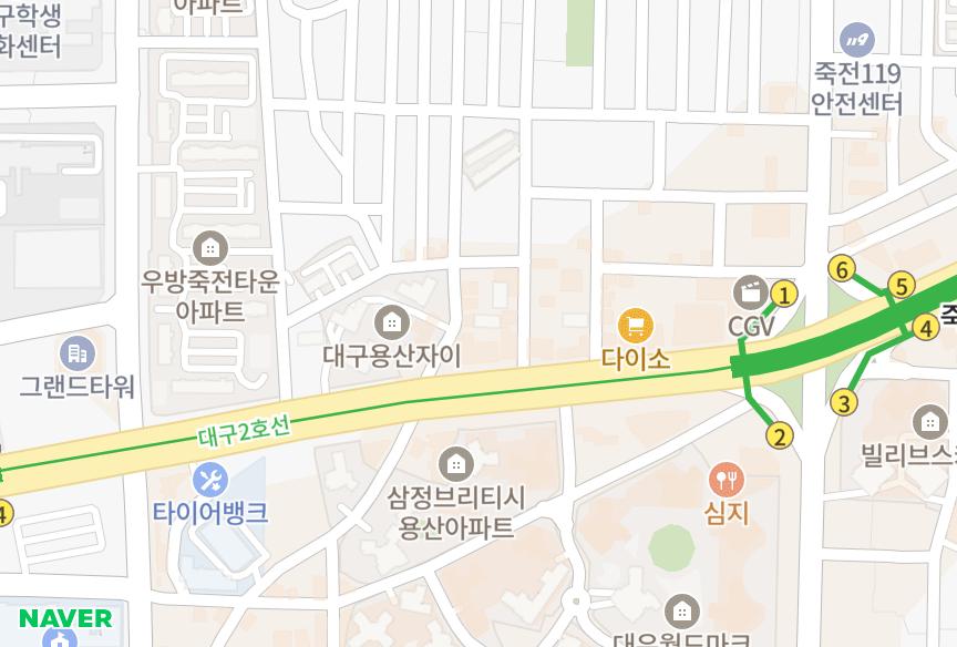 대구광역시 달서구 죽전동 하나로프린스빌 위치·실거래 시세 지도