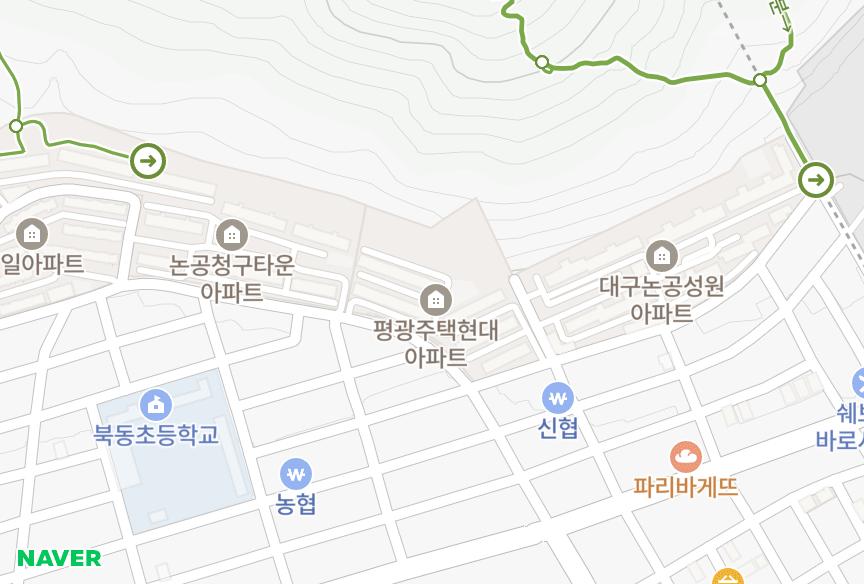 대구광역시 달성군 논공읍 북리 평광현대1,2차 위치·실거래 시세 지도