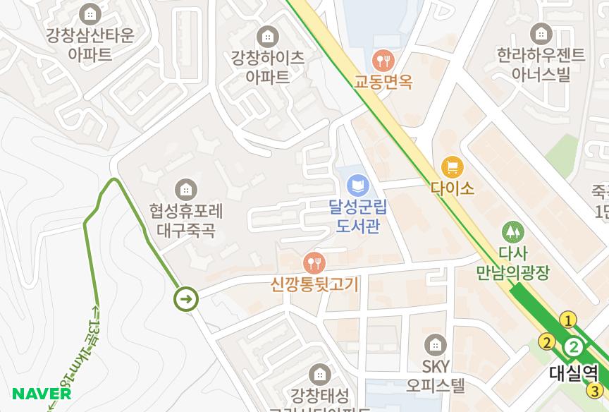 대구광역시 달성군 다사읍 죽곡리 강창훼미리타운 위치·실거래 시세 지도