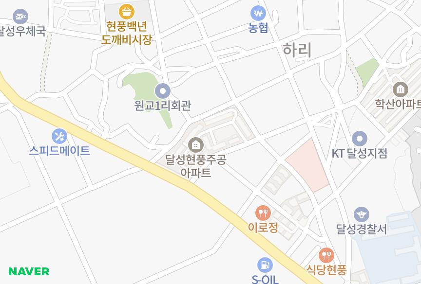 대구광역시 달성군 현풍읍 원교리 달성현풍 위치·실거래 시세 지도