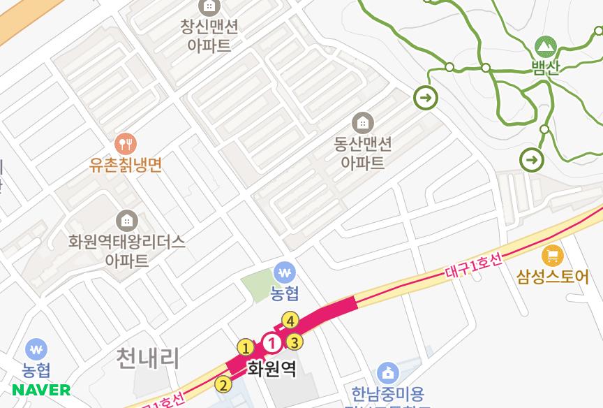 대구광역시 달성군 화원읍 천내리 (화원)영남 위치·실거래 시세 지도