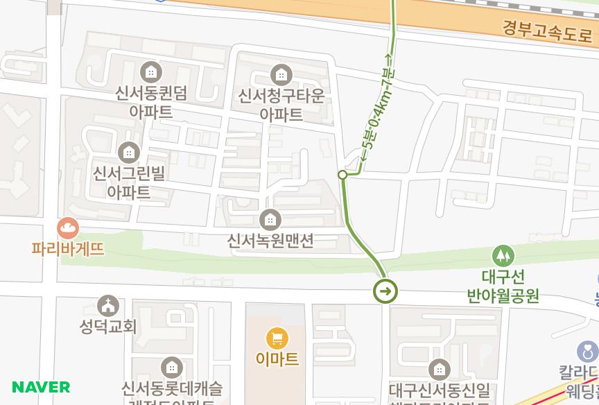 대구광역시 동구 신서동 신서녹원맨션 위치·실거래 시세 지도