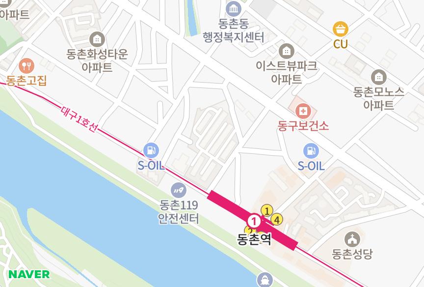 대구광역시 동구 검사동 문화 위치·실거래 시세 지도