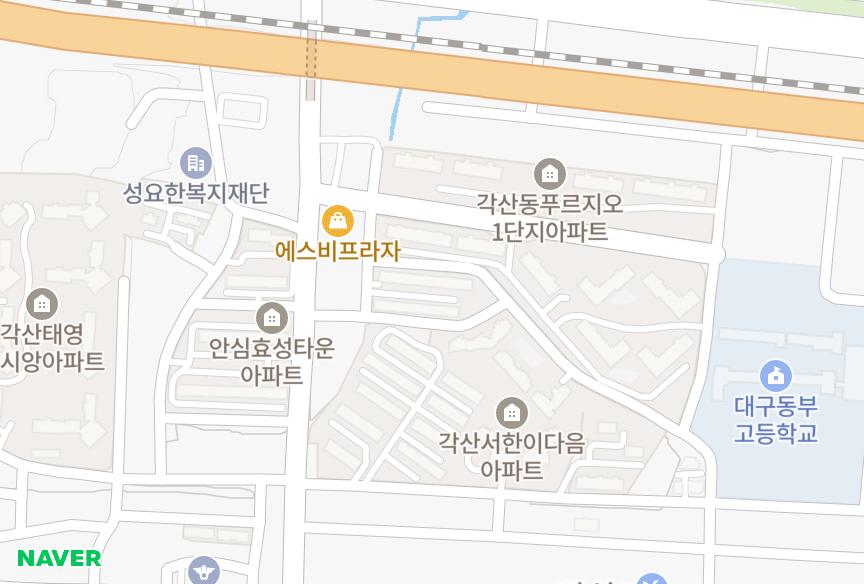 대구광역시 동구 각산동 영도행복한마을 위치·실거래 시세 지도
