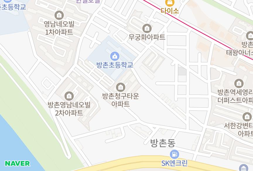 대구광역시 동구 방촌동 방촌청구타운 위치·실거래 시세 지도