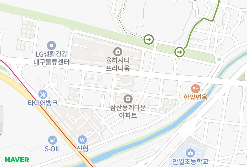 대구광역시 동구 용계동 용계삼산타운 위치·실거래 시세 지도